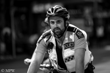 cop on beat on a bike Auckland Police
